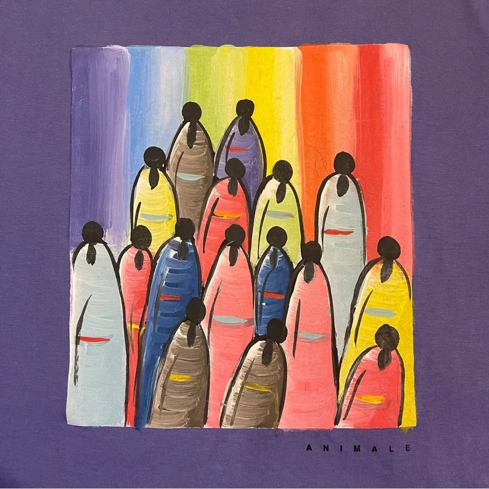 Hand Painted Animale by Jacques Ruc Crop Top - Picture 2 of 10